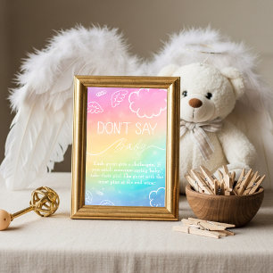 Little Piece Heaven Don't Say Baby Game Rainbow Invitation
