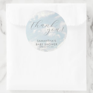 Little Piece of Heaven Baby Shower Dreamy Classic Round Sticker