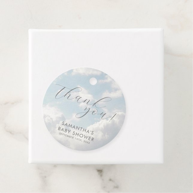 Little Piece of Heaven Baby Shower Dreamy Favor Tags (In Situ)
