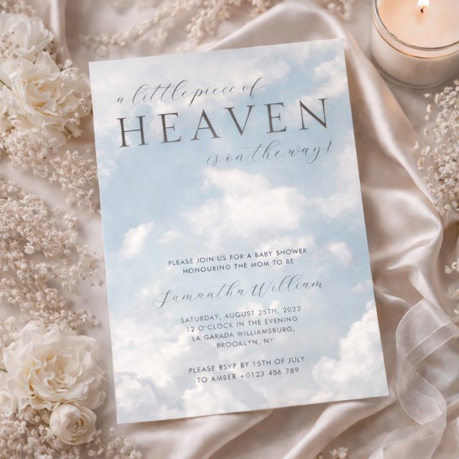 Little Piece of Heaven Baby Shower Dreamy Invitation (Creator Uploaded)
