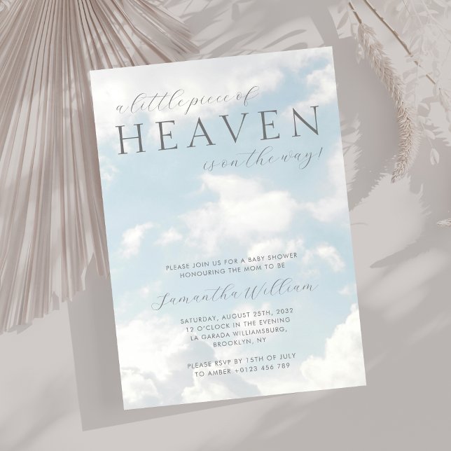 Little Piece of Heaven Baby Shower Dreamy Invitation (Creator Uploaded)