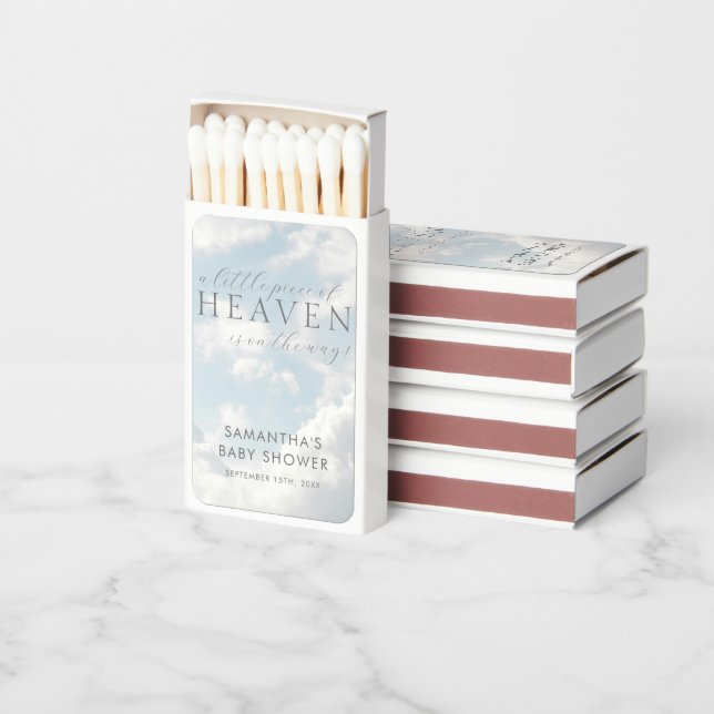 Little Piece of Heaven Baby Shower Dreamy Matchboxes (Stacked)