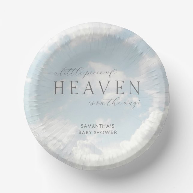Little Piece of Heaven Baby Shower Dreamy Paper Bowls (Front)