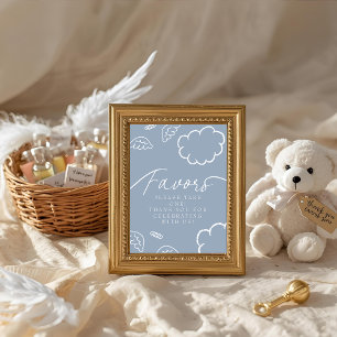 Little Piece of Heaven blue Favors Table Sign Invitation