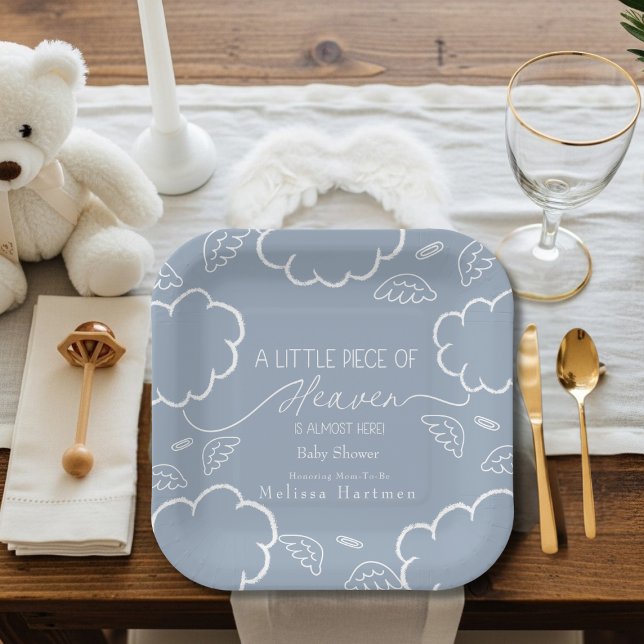 Little Piece of Heaven Blue  Paper Plates (Little Piece of Heaven Blue Paper Plates)