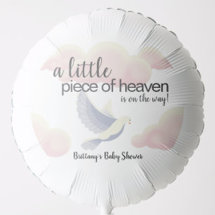 Little Piece of Heaven Clouds Dove Baby Shower Balloon