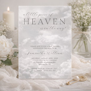 Little Piece of Heaven Cloudy Baby Shower Invitation