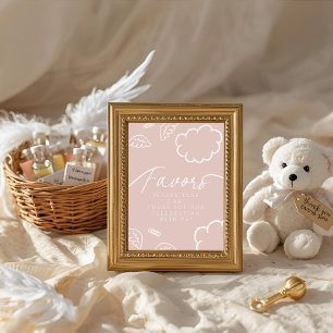 Little Piece of Heaven pink Favors Table Sign card