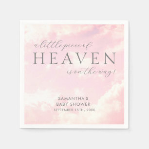 Little Piece of Heaven Simple Pink Baby Shower  Napkins