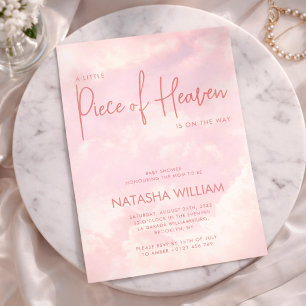 Little Piece of Heaven Sky Pastel Pink Invitation