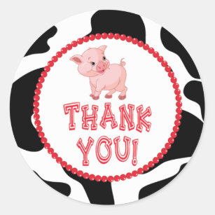 Little Pig Thank You Sticker