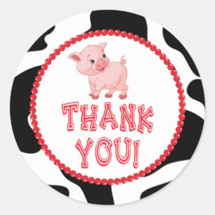 Little Pig Thank You Sticker