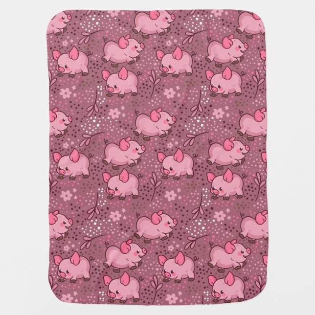 Little Piggies Baby Blanket (Front)