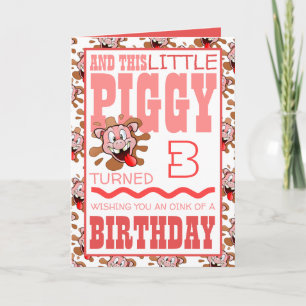 Little Piggy Birthday Greeting Card