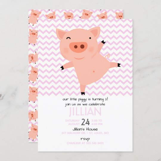 Little Piggy Birthday Party Invitation | Zazzle.com