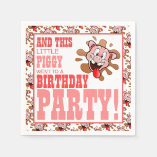 Little Piggy Birthday Party Napkin