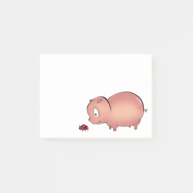 Little Piggy follows Ladybug Post-it Notes (Front)