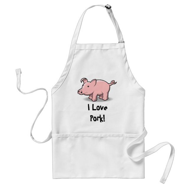 Little Piggy, I Love Pork! Adult Apron (Front)