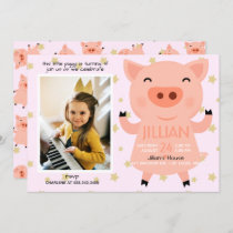 Little Piggy Photo Birthday Party Invitation