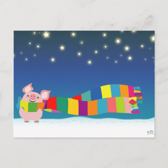 Little Pig's Christmas postcard (Front)