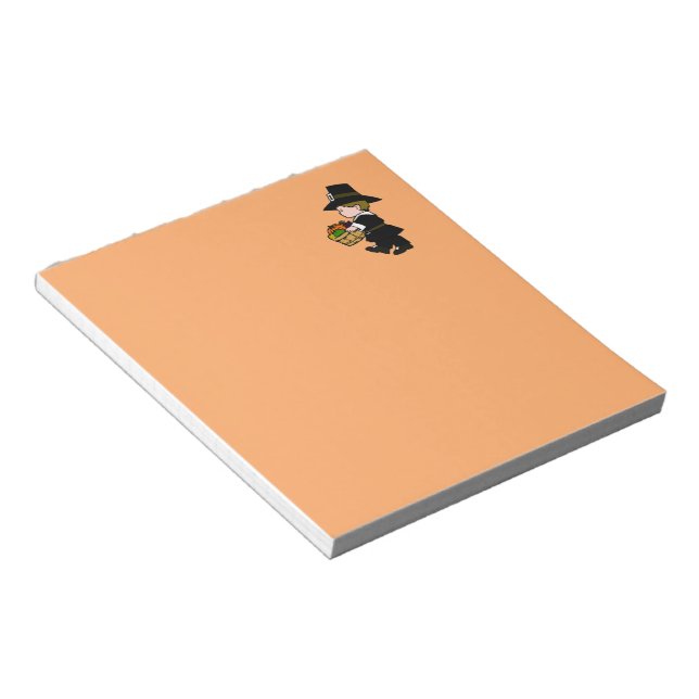 Little Pilgrim Boy Thanksgiving Notepad (Angled)