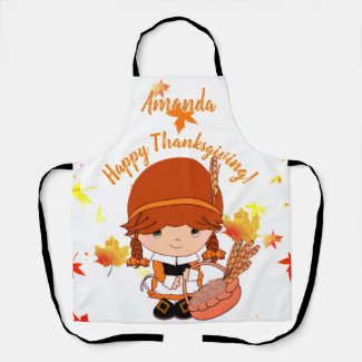 Little Pilgrim Thanksgiving Custom Apron