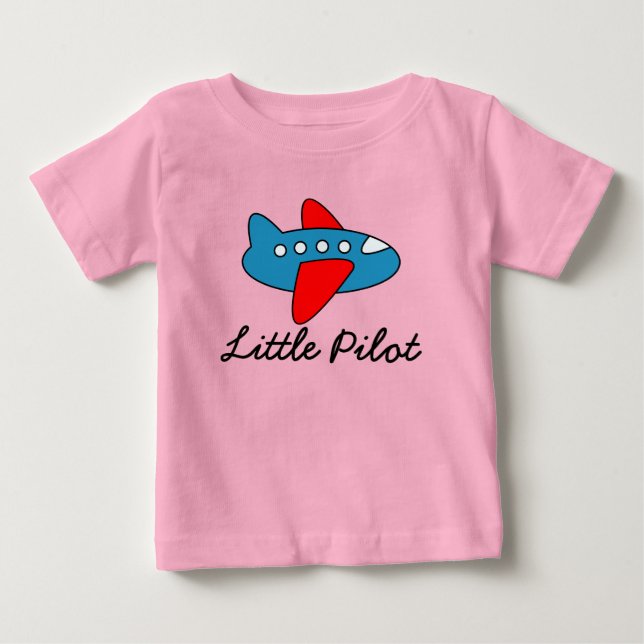 Little pilot baby jumpsuit with airplane cartoon baby T-Shirt (Front)