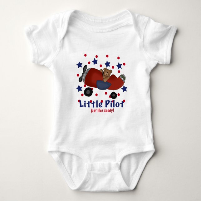 Little Pilot just like Daddy! Baby Bodysuit (Front)