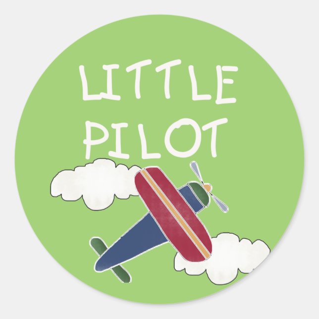 Little Pilot Tshirts and Gifts Classic Round Sticker (Front)