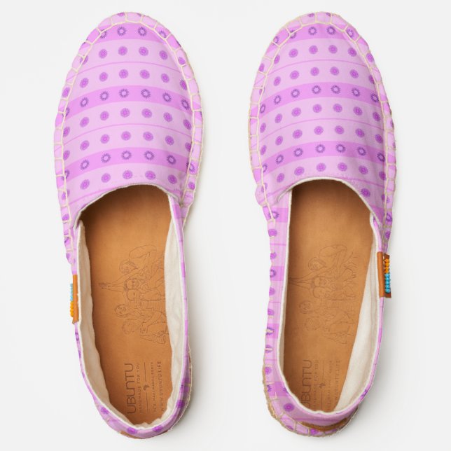 Little Pink and Purple Flowers Pattern Espadrilles (Front)