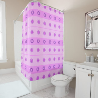 Little Pink and Purple Flowers Pattern Shower Curtain