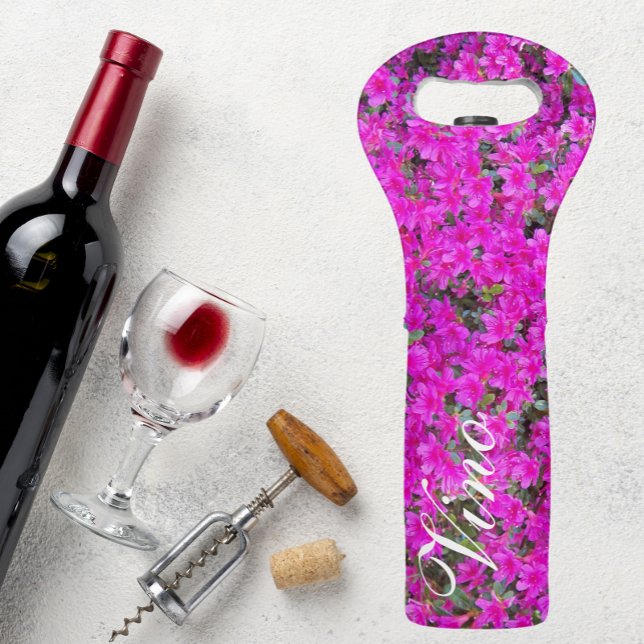 Little Pink Azaleas Floral Wine Bag (In Situ)