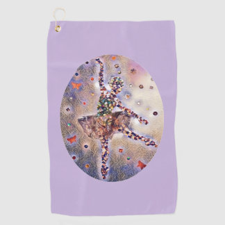 Little Pink Ballerina Cute Original Dance Art Golf Towel