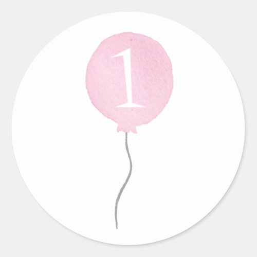 Little Pink Balloon Birthday Number Stickers