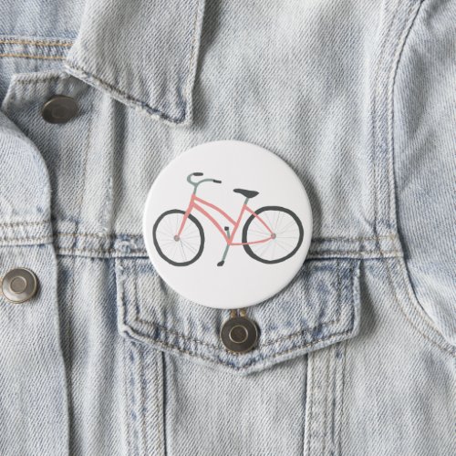 Little Pink Bicycle illustration art Button