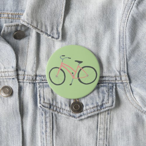 Little Pink Bicycle illustration art Button
