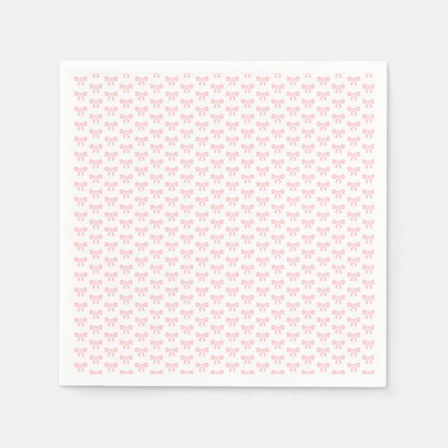 Little Pink Bow Baby Shower Girl Birthday Coquette Napkins (Front)