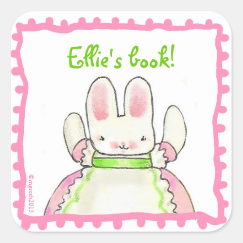Little Pink Bunny bookplate