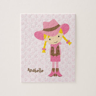Little Pink Cowgirl {blonde} Jigsaw Puzzle