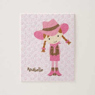 Little Pink Cowgirl {redhead} Jigsaw Puzzle