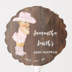 Little Pink Cowgirl Western Baby Shower Balloon