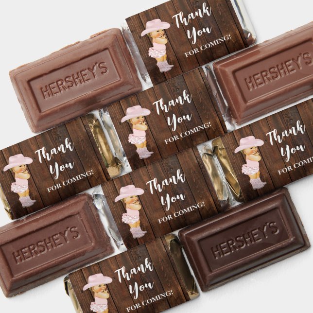 Little Pink Cowgirl Western Baby Shower Hershey's Miniatures (Assorted)