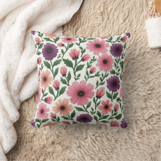  little pink daisy throw pillow