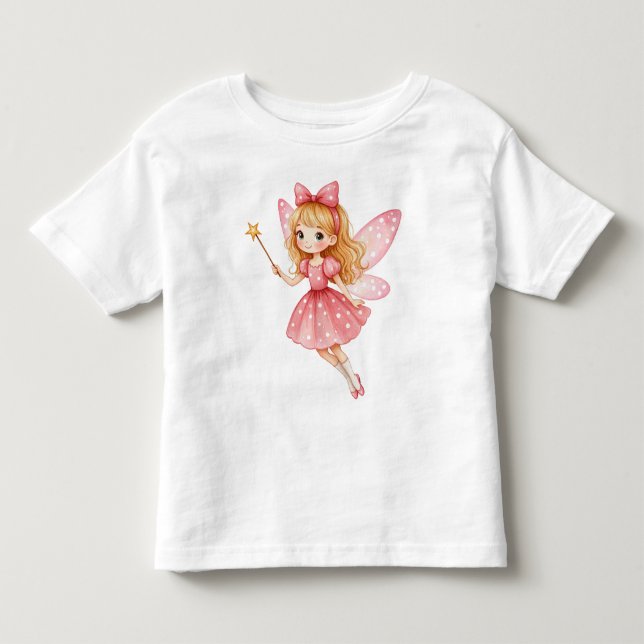 Little Pink Fairy with golden hair Toddler T-shirt (Front)