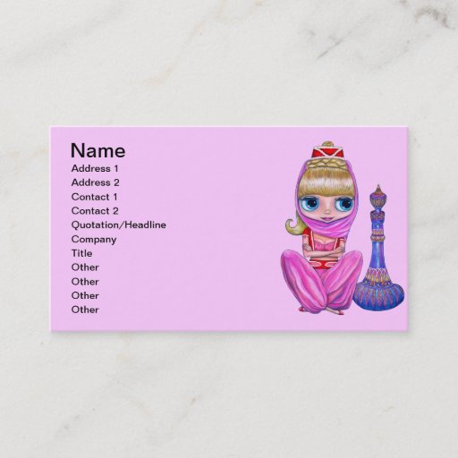 Customizable Little Pink Genie Business Card