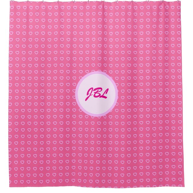 Little Pink Hearts Shower Curtain (Front)