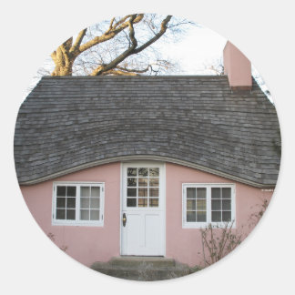 Little Pink House Classic Round Sticker