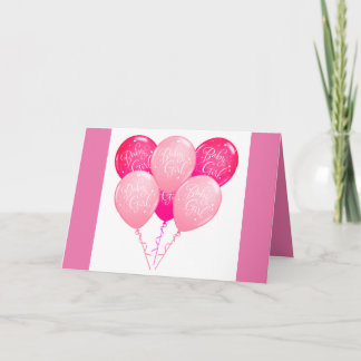 Little Pink Joy Baby Girl Congratulations Card