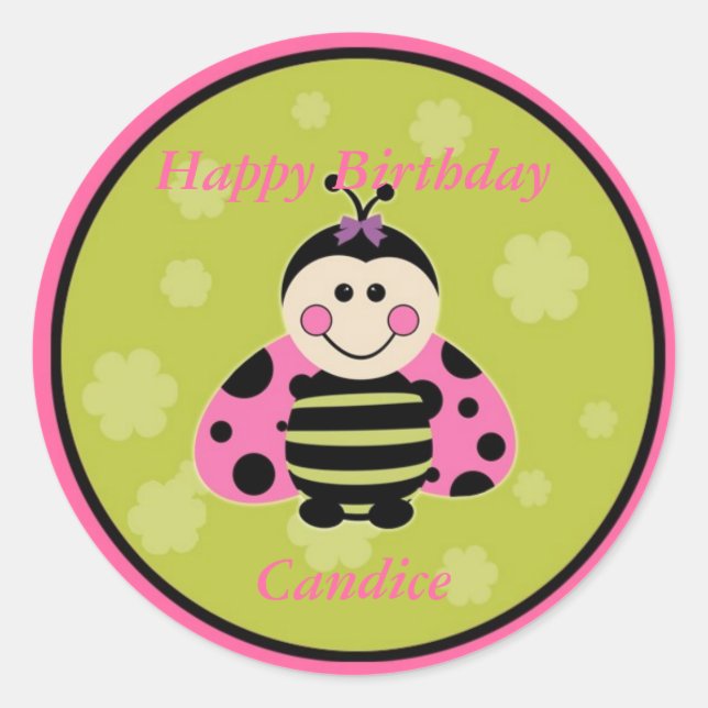 Little Pink Ladybug Sticker (Front)
