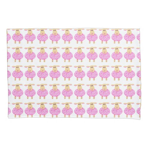 Little pink lambs pillow case